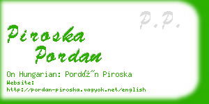 piroska pordan business card